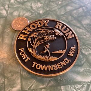 Nice Handmade Solid Brass Rhody Run Port Townsend Wa. Belt Buckle